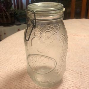 Wheaton 2L Jar/Canister Fruit Embossed Clear Glass Bale Lock Lid